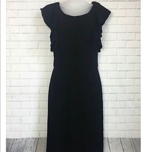 WHBM NWT Black Flutter Sleeve Sheath dress size 2